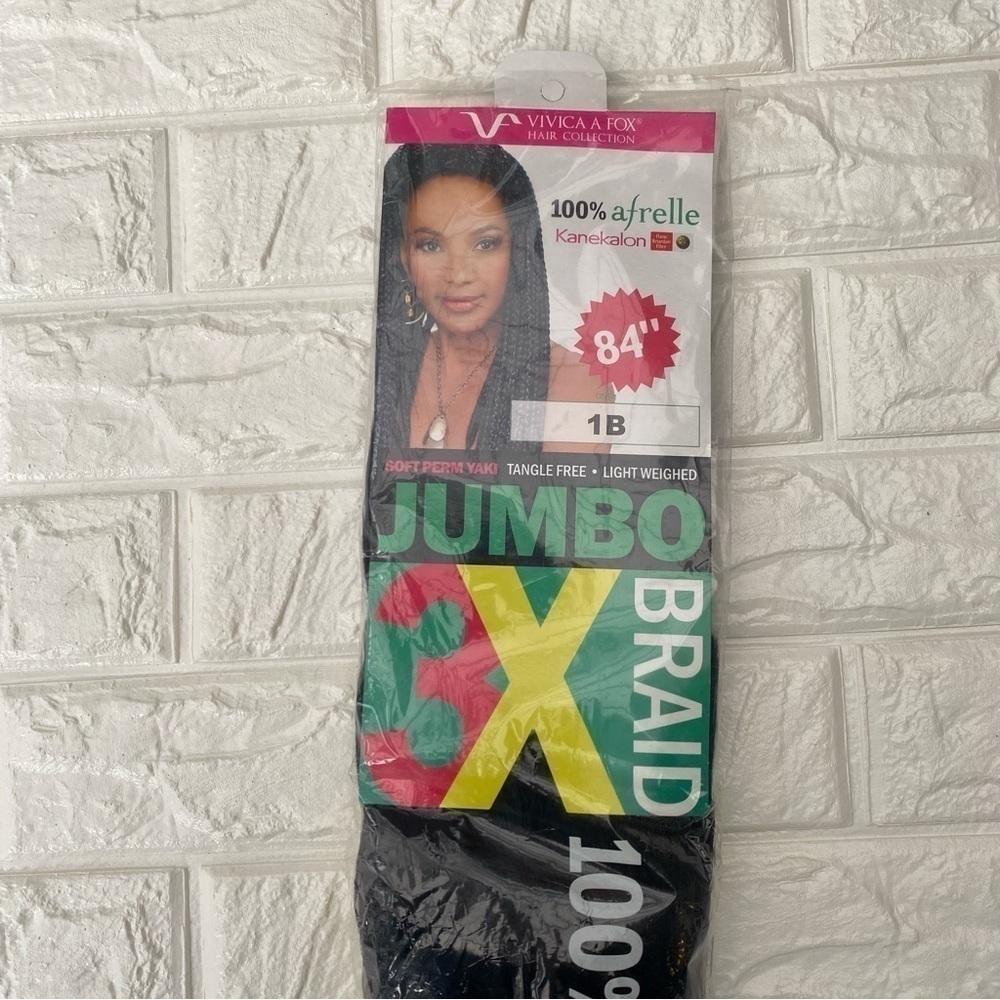 Vivica A Fox Hair Collection Jumbo 3X Braid 84" color 1B